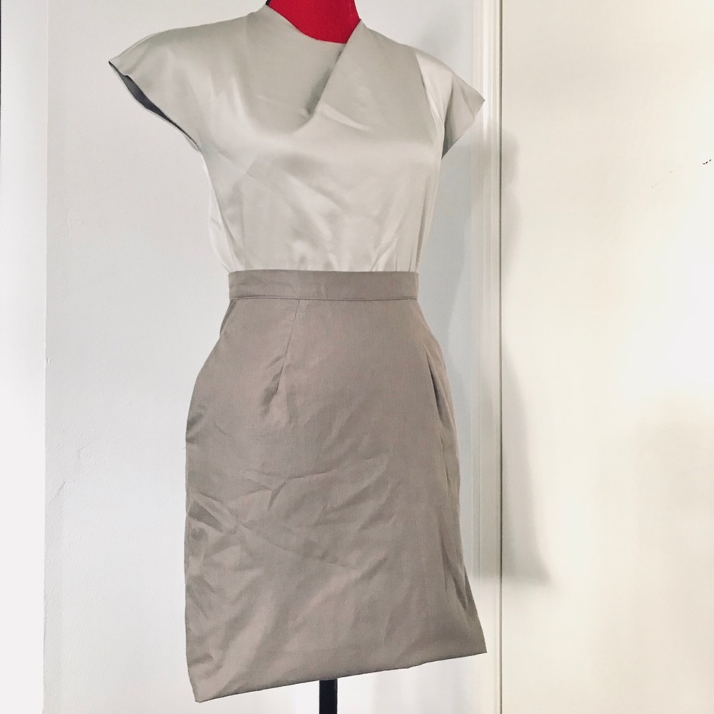 silver + grey Uniqlo x Castello Tagliapietra dress